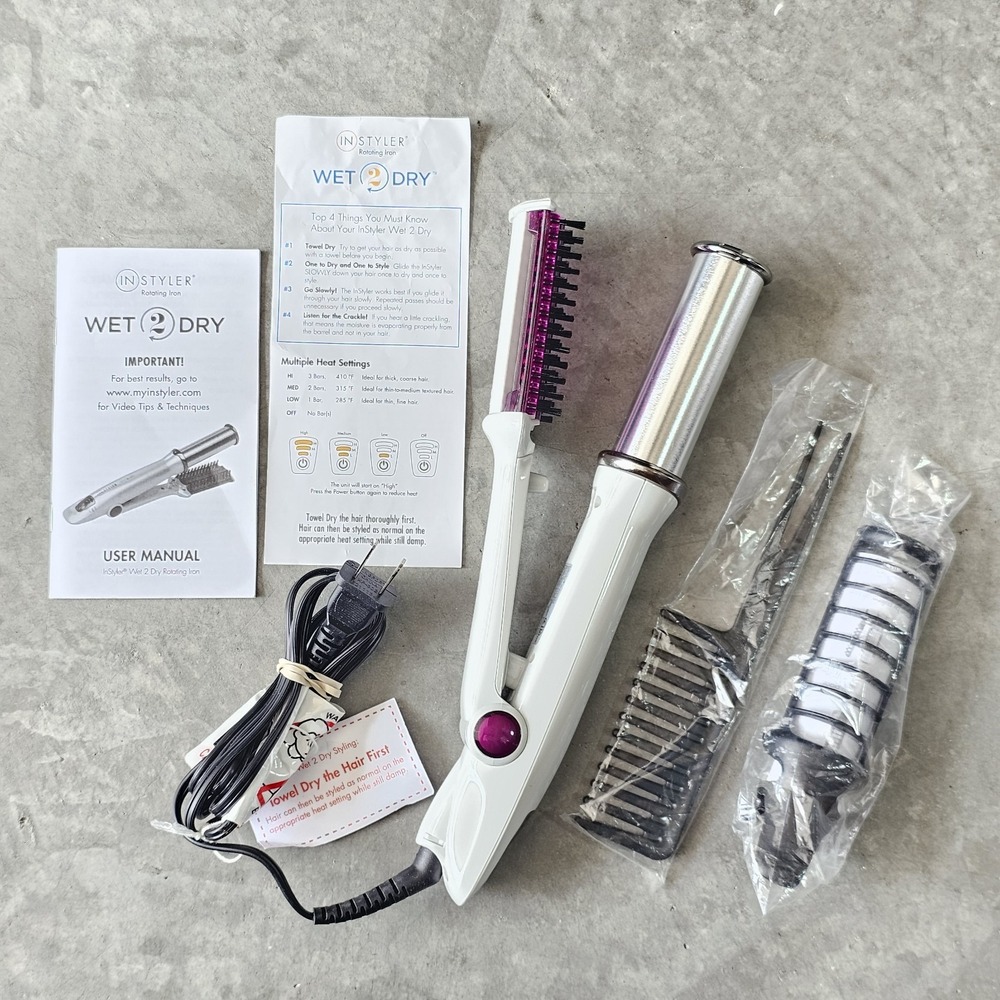 InStyler Wet2Dry Rotating Hair Styling Iron 1-1/4 Barrel IS-1001.1 Tested EUC!
